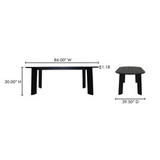 Moe's Home Collection Delta Outdoor Dining Table Oval Black