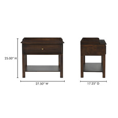 Moe's Home Collection Maeve Nightstand Dark Brown