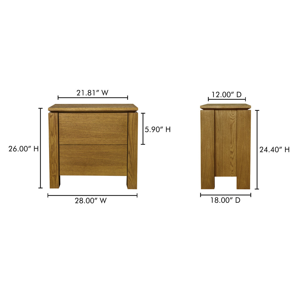 Moe's Home Collection Brook Nightstand Country Oak