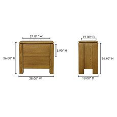 Moe's Home Collection Brook Nightstand Country Oak