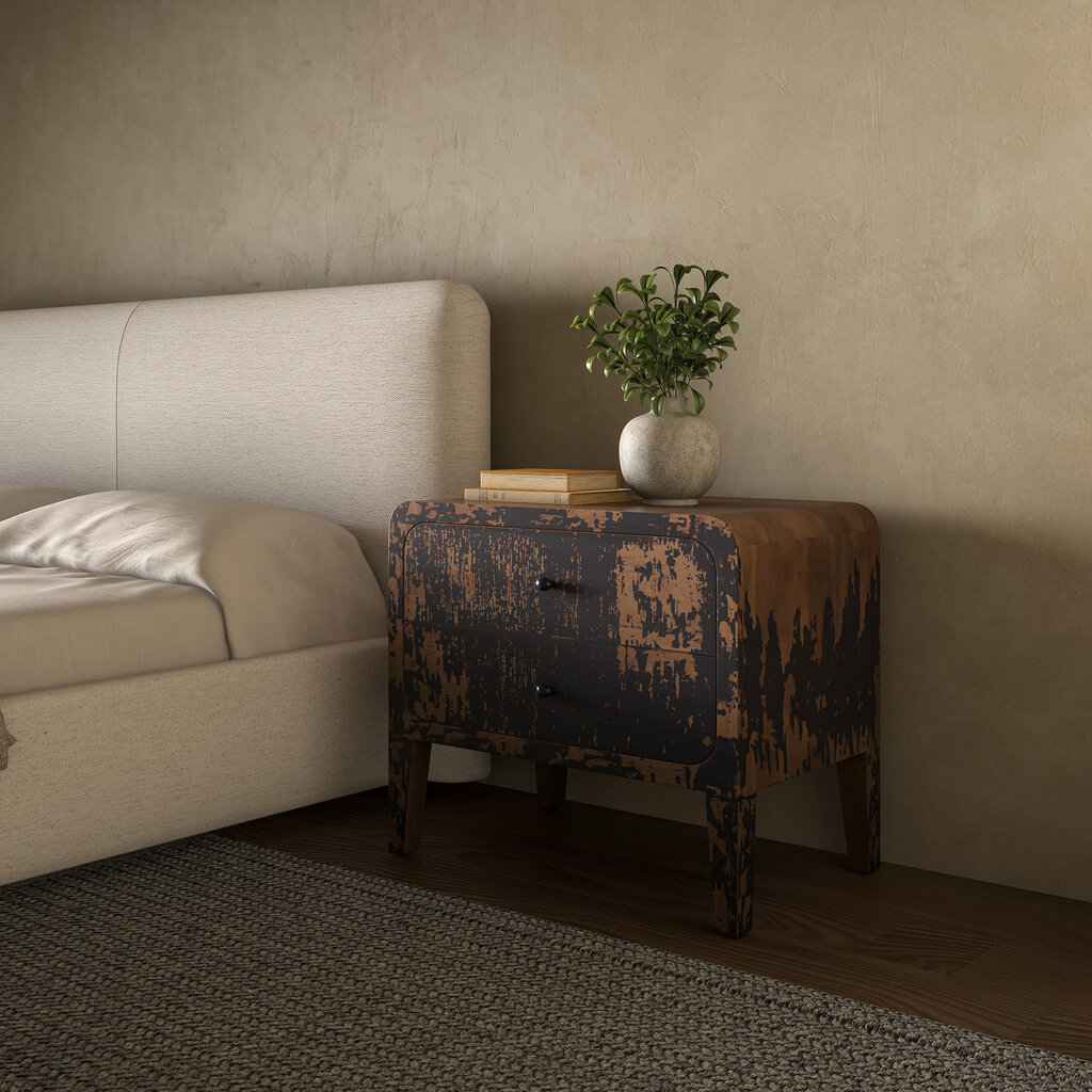 Moe's Home Collection Iris Nightstand Distressed Black