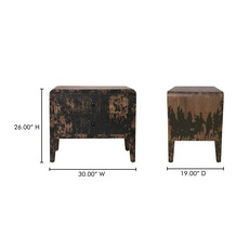 Moe's Home Collection Iris Nightstand Distressed Black