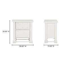 Moe's Home Collection Clement Nightstand Whitewashed
