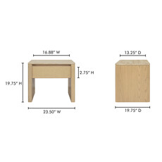 Moe's Home Collection Blake Nightstand Beige Travertine
