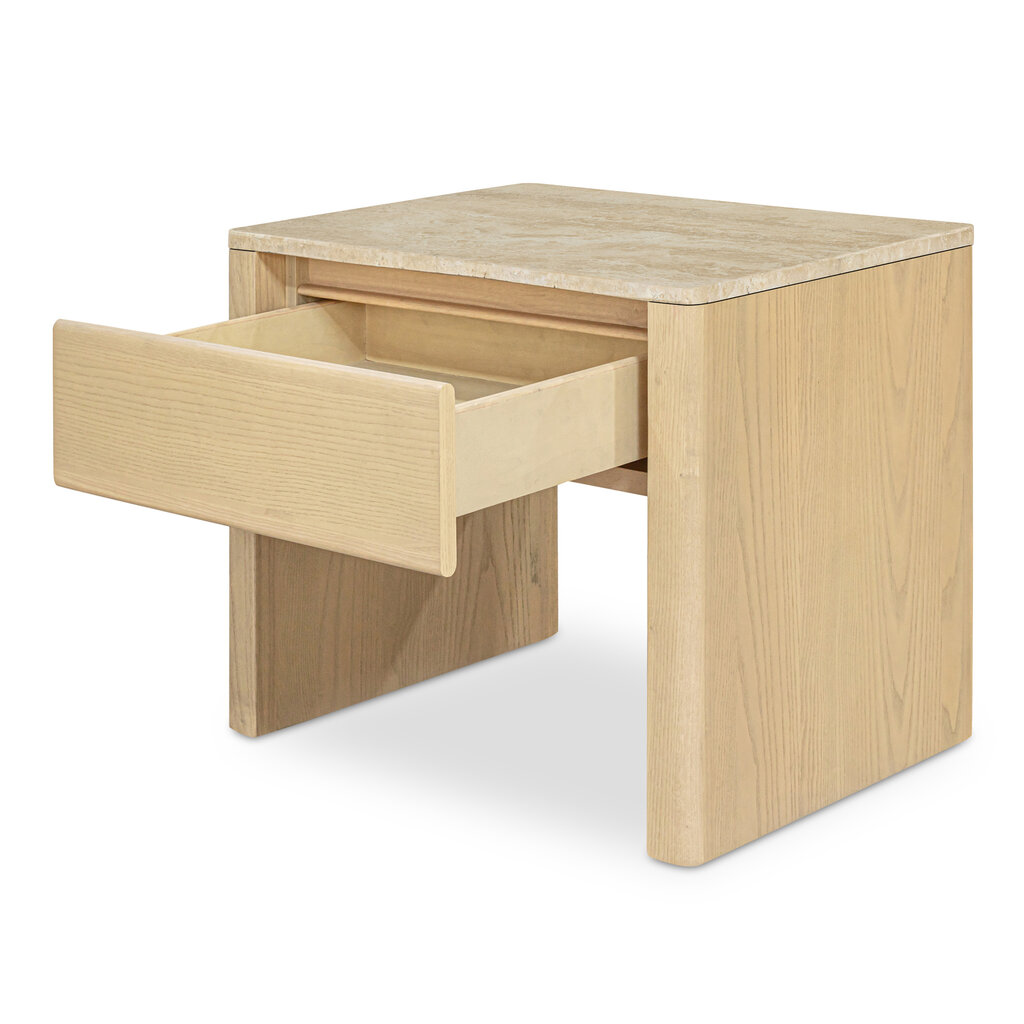 Moe's Home Collection Blake Nightstand Beige Travertine