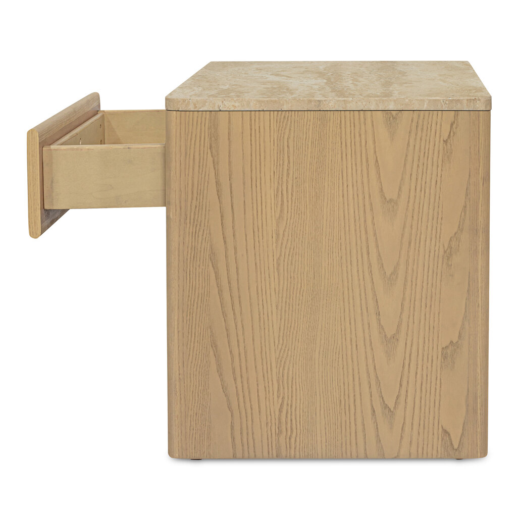 Moe's Home Collection Blake Nightstand Beige Travertine