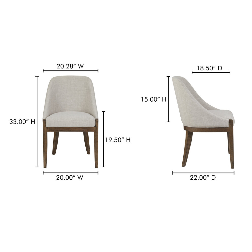 Moe's Home Collection Edward Dining Chair - PF Heather Beige