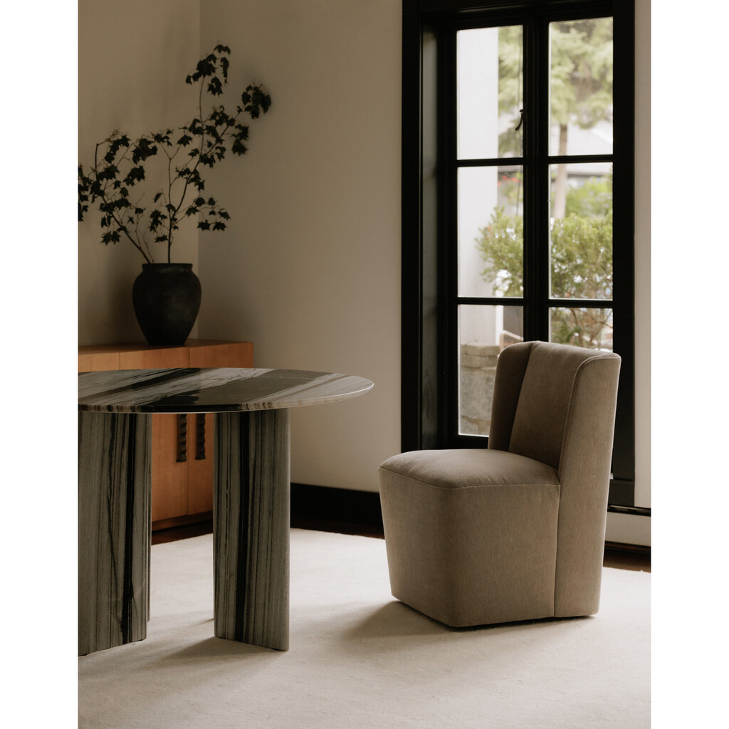 Moe's Home Collection Cormac Rolling Dining Chair Warm Sand