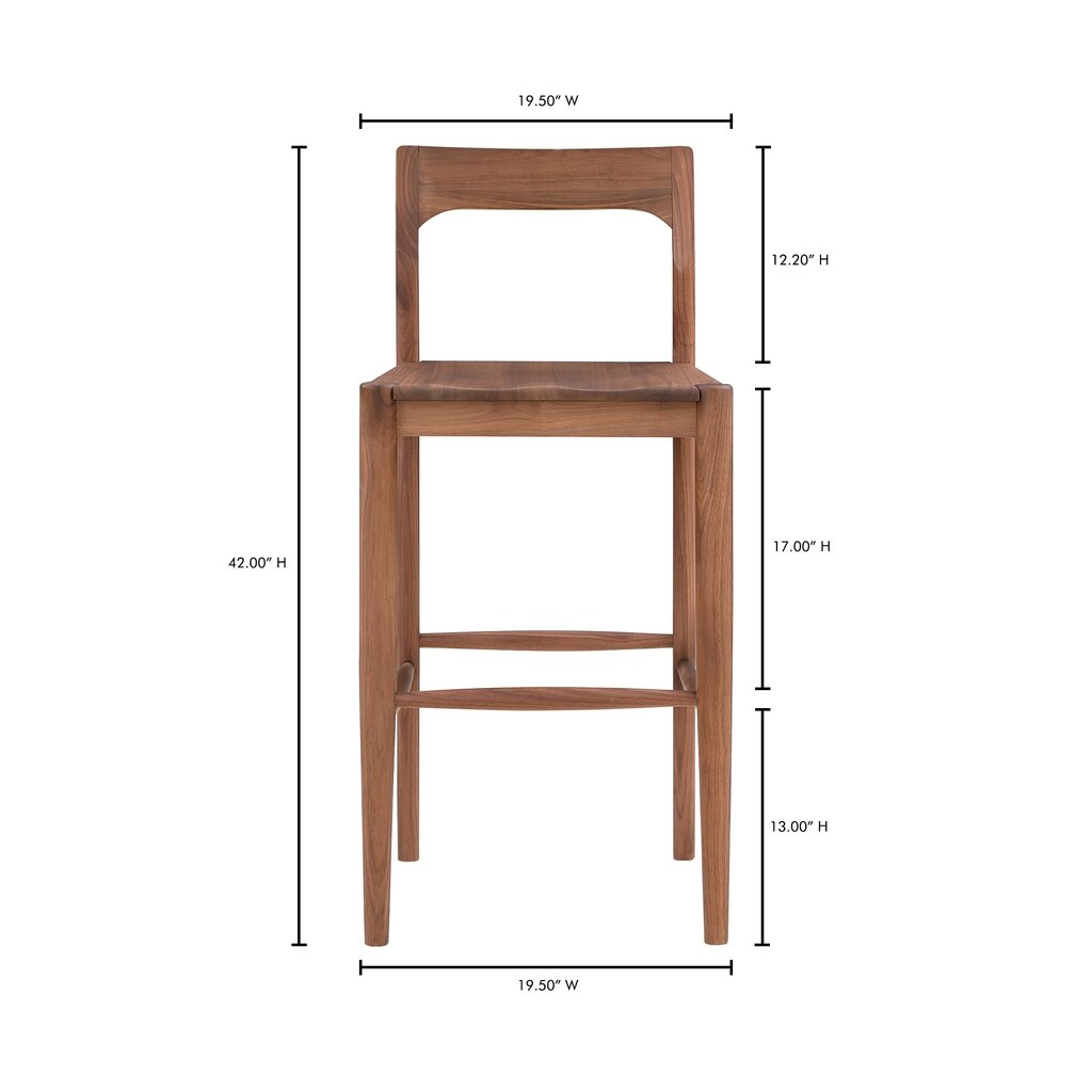Moe's Home Collection Owing Barstool Walnut