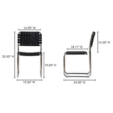 Moe's Home Collection Moma SS Dining Chair Black Leather