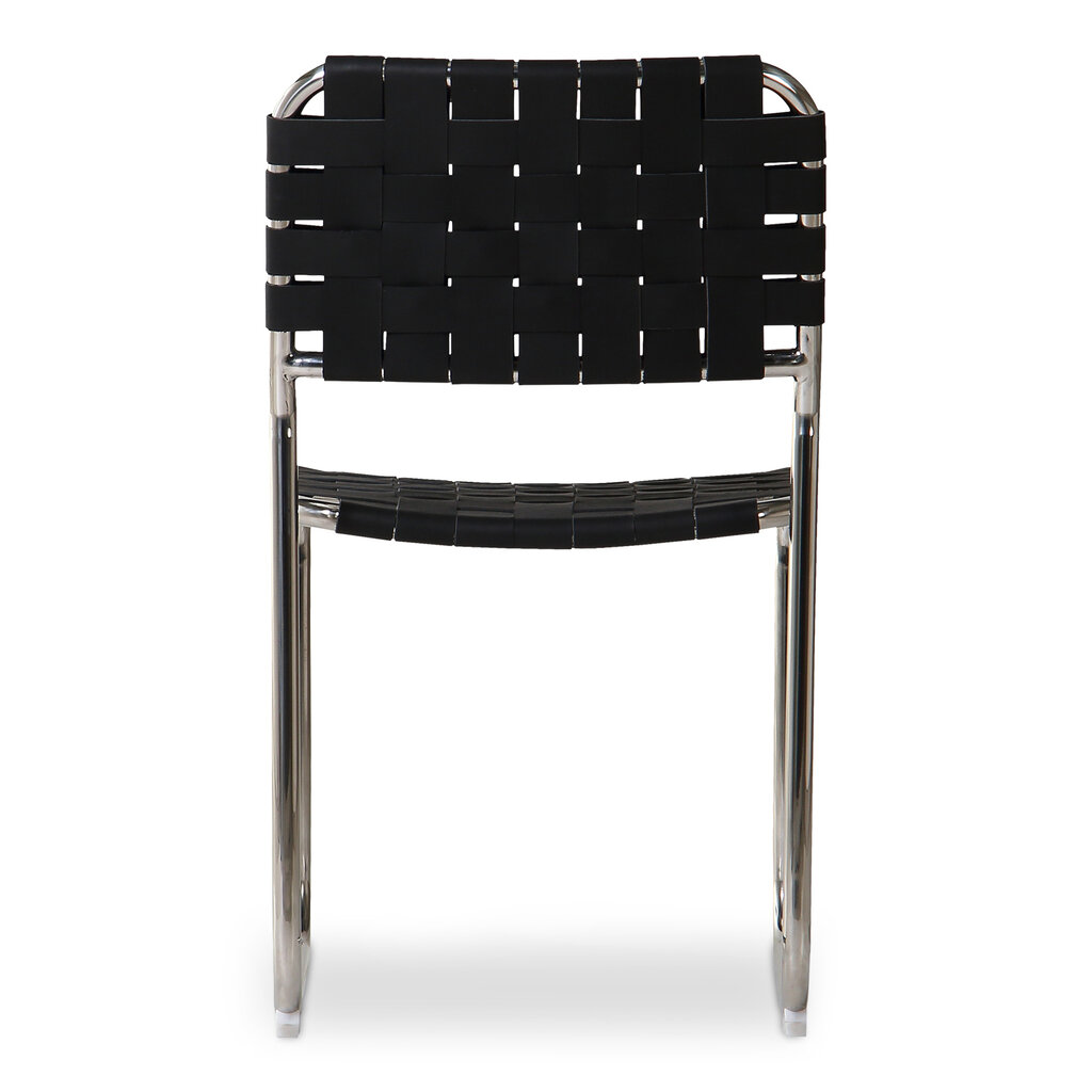 Moe's Home Collection Moma SS Dining Chair Black Leather