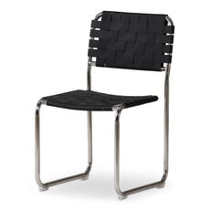 Moe's Home Collection Moma SS Dining Chair Black Leather
