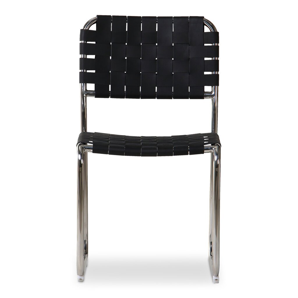Moe's Home Collection Moma SS Dining Chair Black Leather