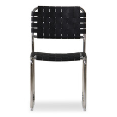 Moe's Home Collection Moma SS Dining Chair Black Leather