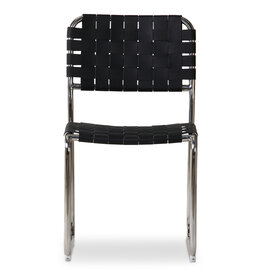 Moe's Home Collection Moma SS Dining Chair Black Leather