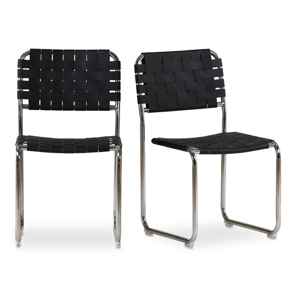 Moe's Home Collection Moma SS Dining Chair Black Leather