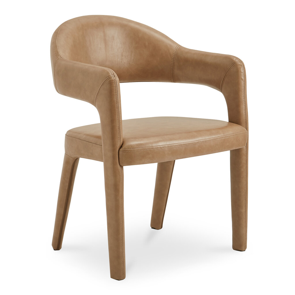 Moe's Home Collection Martens Dining Chair Brown Leather