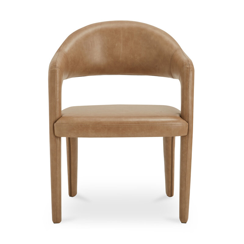 Moe's Home Collection Martens Dining Chair Brown Leather