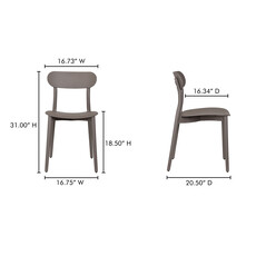 Moe's Home Collection Kent Outdoor Dining Chair - Taupe