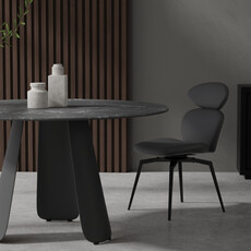 Mobital Palazzo Round Dining Table Slate Gey Ceramic Top