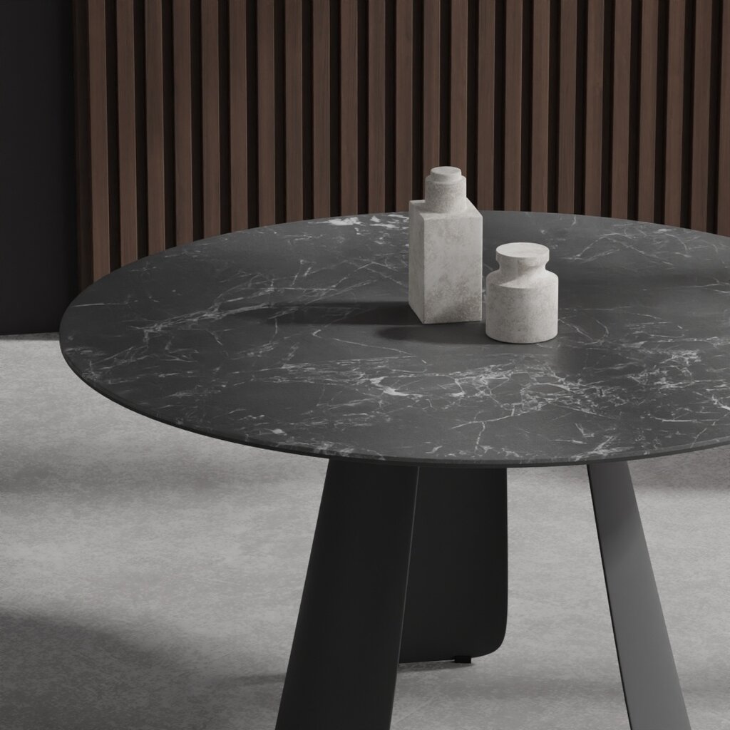 Mobital Palazzo Round Dining Table Slate Gey Ceramic Top
