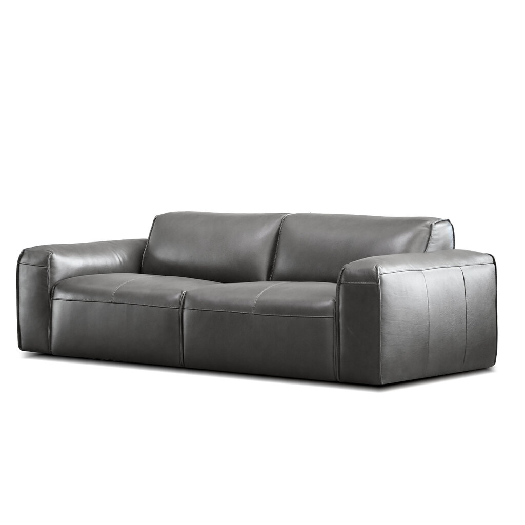 Mobital Boone Leather Sofa - Iron Ore