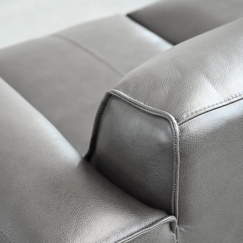 Mobital Boone Leather Sofa - Iron Ore