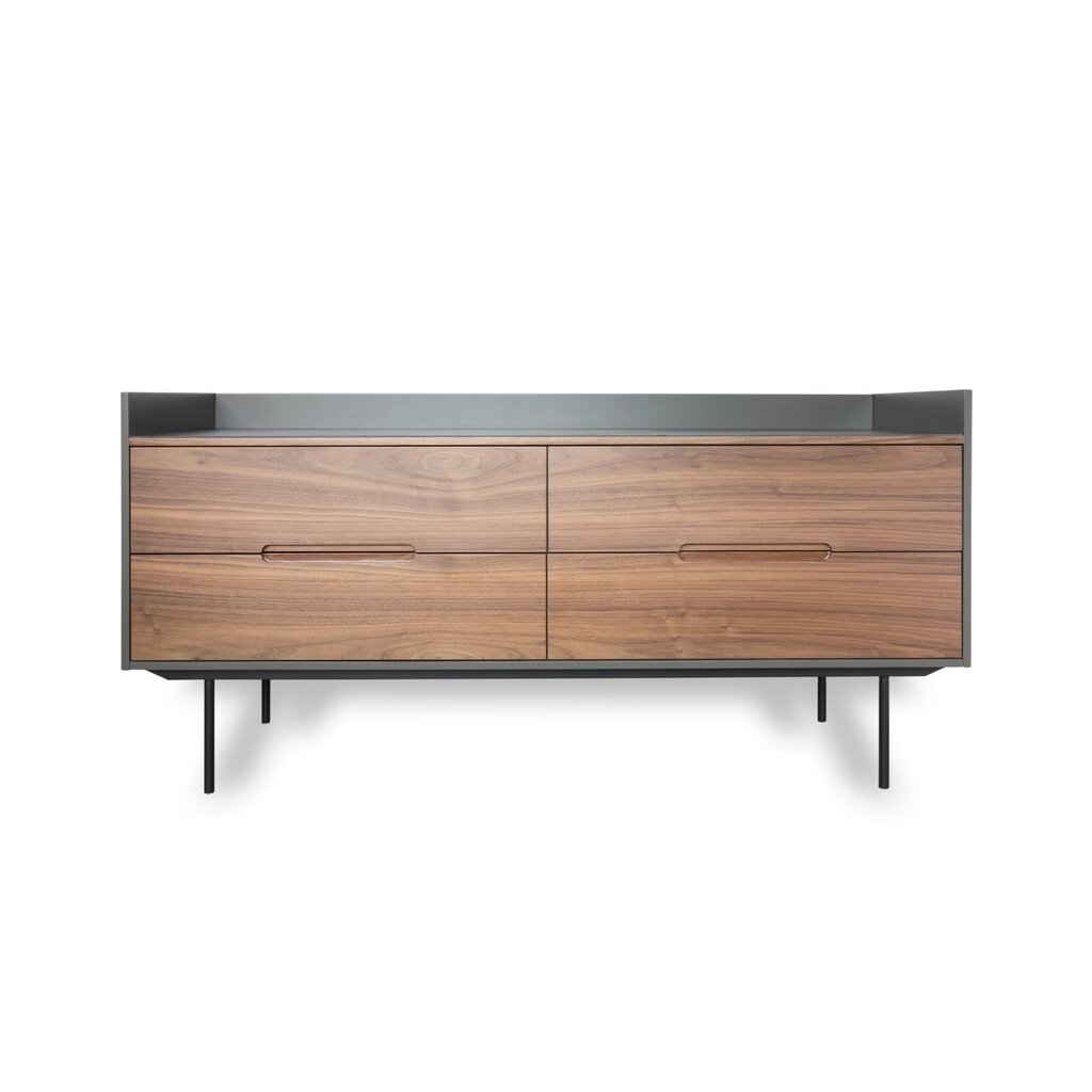 Mobital Slater Low Buffet Walnut Front/Slate Grey Ceramic Top