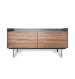 Mobital Slater Low Buffet Walnut Front/Slate Grey Ceramic Top