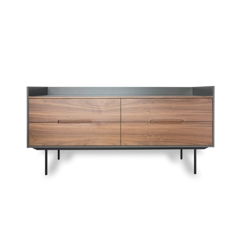 Mobital Slater Low Buffet Walnut Front/Slate Grey Ceramic Top