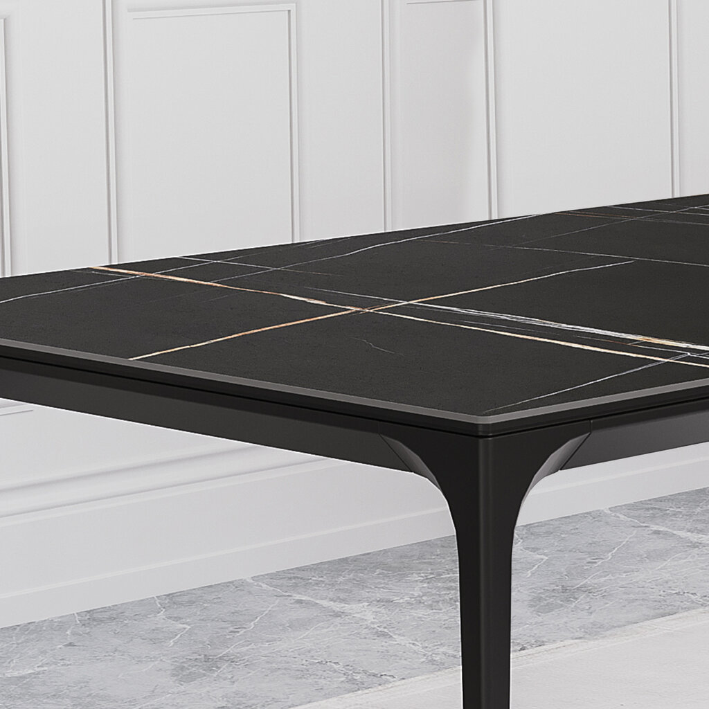 Mobital Capri Dining Table Safari Black Ceramic Top