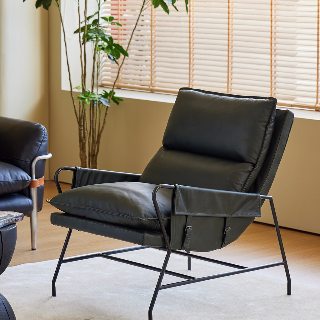 Mobital Meier Lounge Chair Moss Green Leather