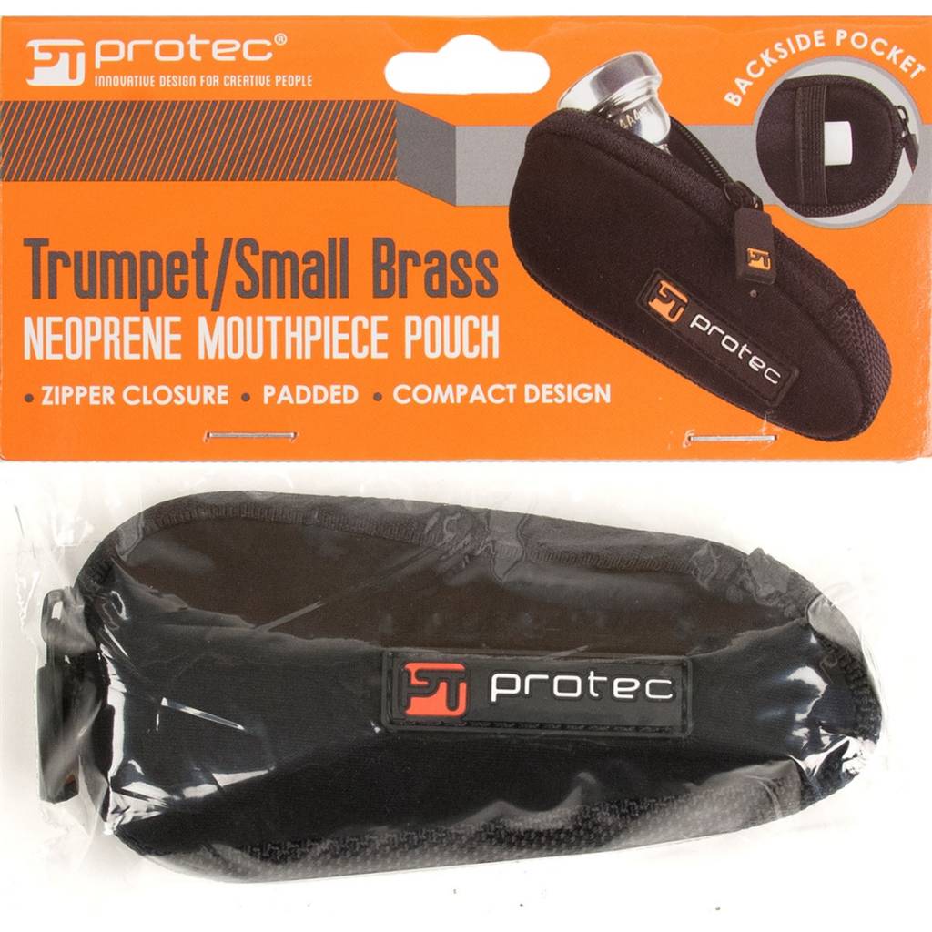 Pochette De Protection Pour Embouchure D'instrument - En Cuir, Noir, 11.5x7x3 Cm, Pour Trompette, Trombone, Tuba