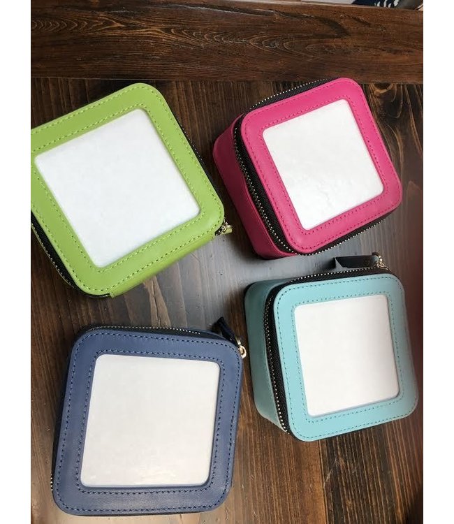 Leather Jewelry Box 4" x 4" x 2"