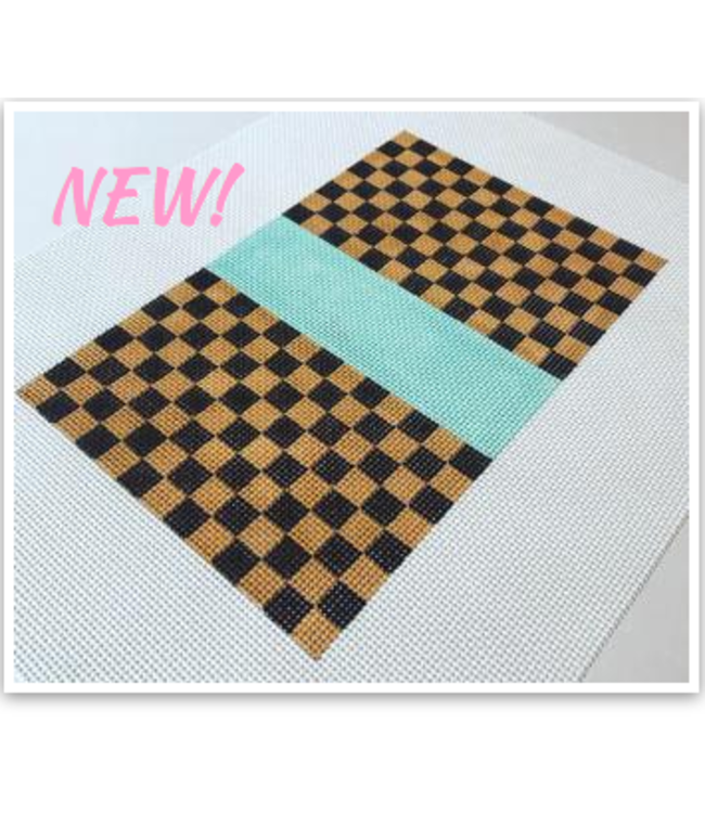 Brown/ Aqua Louis Squares Small Flat