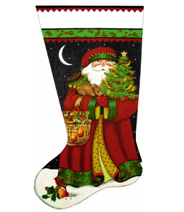 Forest Santa Stocking