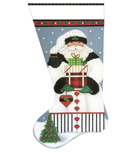 White Santa w/ Heart Stocking