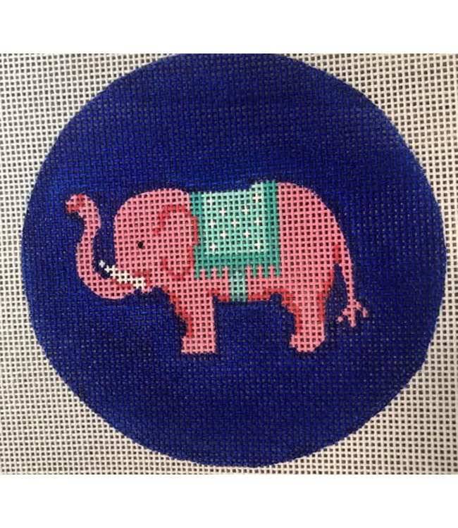 Pink Elephant w/Turquoise Blanket