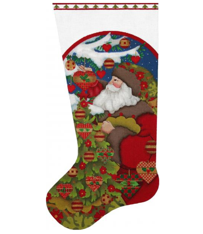 Forest Santa Tree Sock