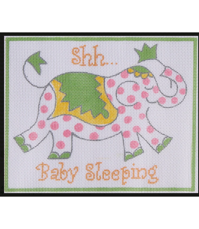shh... baby sleeping elephant pink