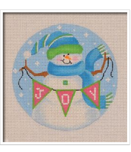 Snowman w/ Joy Banner Blue/Green