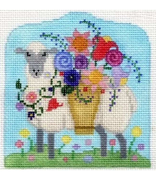 Small Sheep with Flower Basket