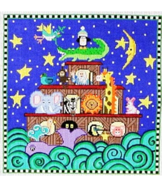 Noah's Ark is a colorful and contemporary needlepoint Christmas