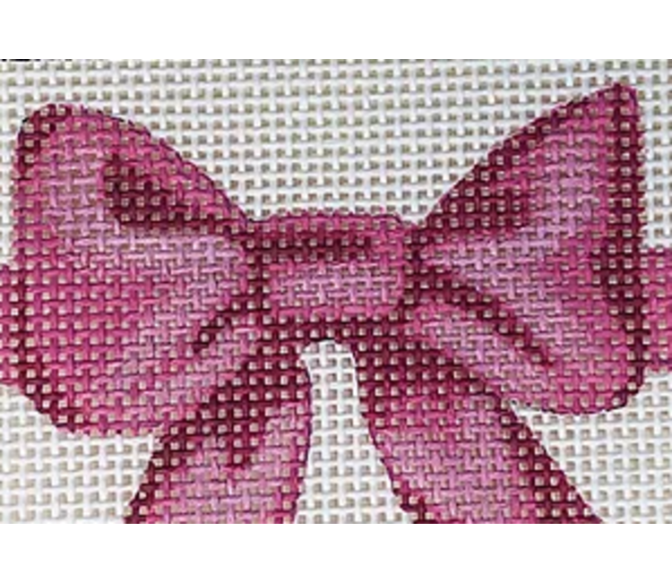 Pink Bow Needlepoint Canvas and Kit