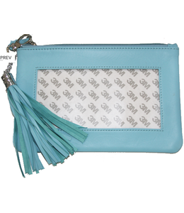 Lamb Skin Zip Pouch with Detachable Tassel