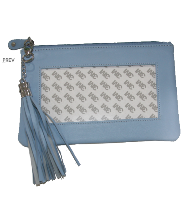Lamb Skin Zip Pouch with Detachable Tassel