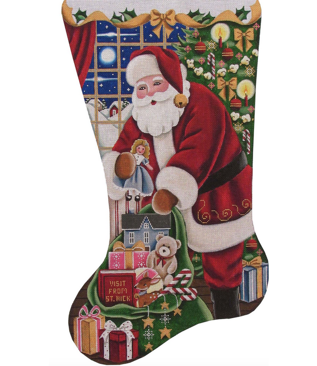 Girls Christmas Stocking - Right Toe Facing
