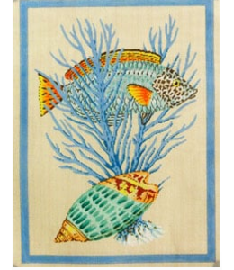 Fish and Shells Light Blue
