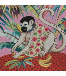 White Monkey with Banana