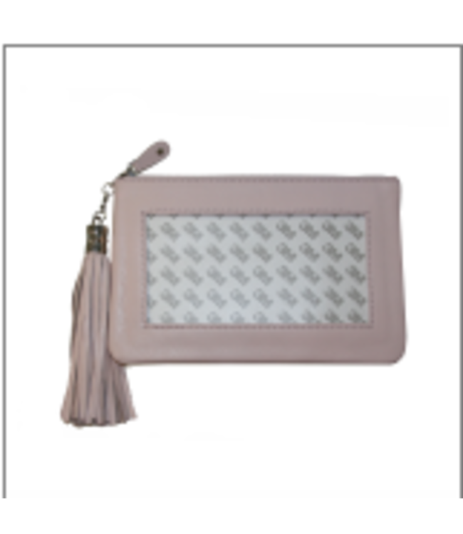 Lamb Skin Zip Pouch with Detachable Tassel